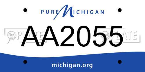 AA2055 Michigan License Plate