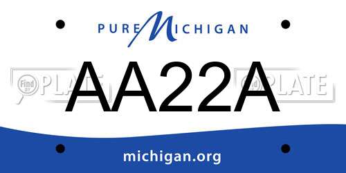 AA22A Michigan License Plate
