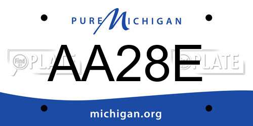 AA28E Michigan License Plate