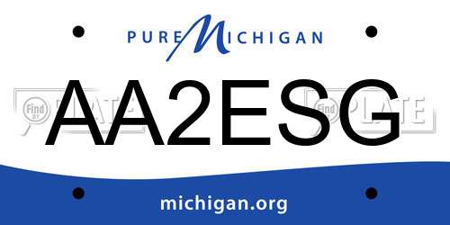 AA2ESG Michigan License Plate