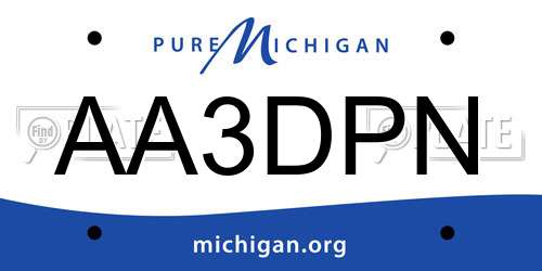 AA3DPN Michigan License Plate