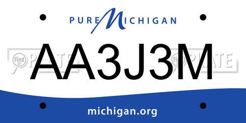 AA3J3M Michigan License Plate