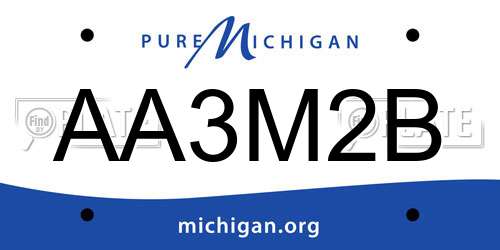 AA3M2B Michigan License Plate