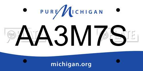 AA3M7S Michigan License Plate