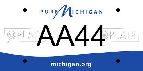 AA44 Michigan License Plate