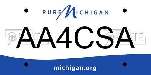AA4CSA Michigan License Plate
