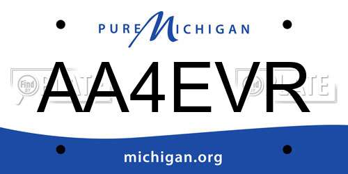 AA4EVR Michigan License Plate