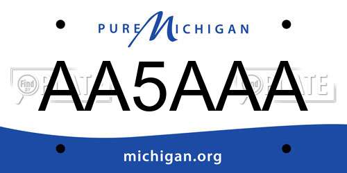 AA5AAA Michigan License Plate