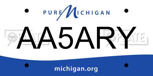 AA5ARY Michigan License Plate