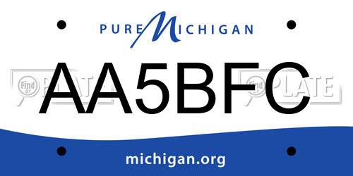 AA5BFC Michigan License Plate