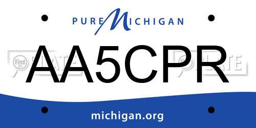 AA5CPR Michigan License Plate