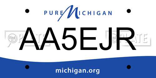 AA5EJR Michigan License Plate