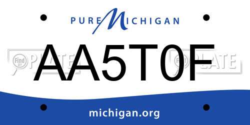 AA5T0F Michigan License Plate