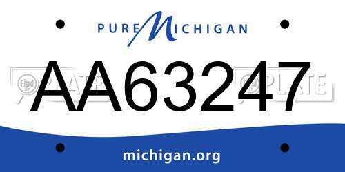AA63247 Michigan License Plate