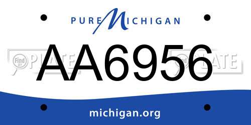 AA6956 Michigan License Plate