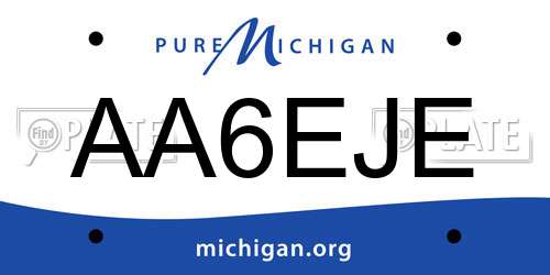 AA6EJE Michigan License Plate