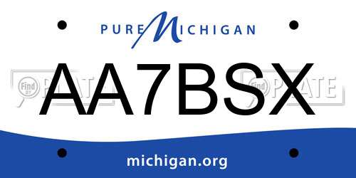 AA7BSX Michigan License Plate