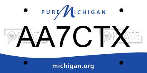 AA7CTX Michigan License Plate