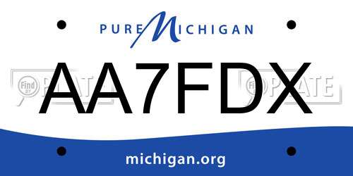 AA7FDX Michigan License Plate