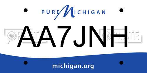 AA7JNH Michigan License Plate