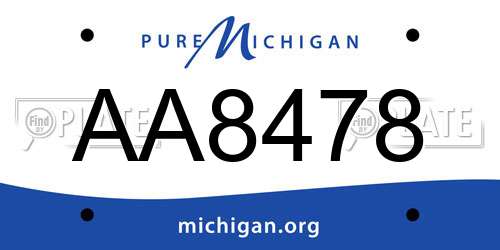 AA8478 Michigan License Plate