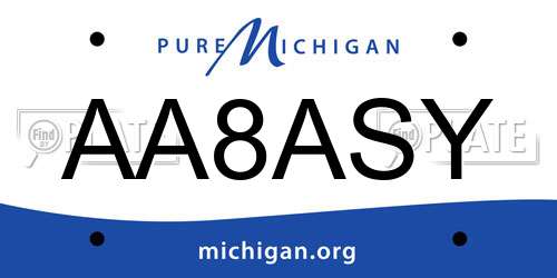 AA8ASY Michigan License Plate