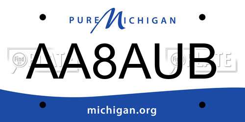 AA8AUB Michigan License Plate