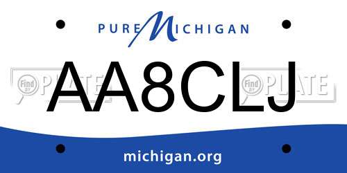 AA8CLJ Michigan License Plate