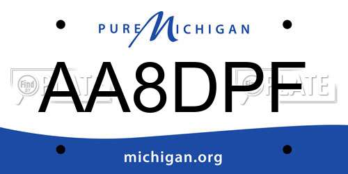 AA8DPF Michigan License Plate