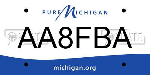 AA8FBA Michigan License Plate