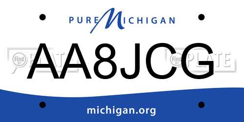 AA8JCG Michigan License Plate