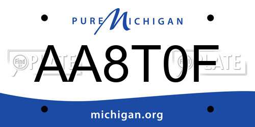 AA8T0F Michigan License Plate