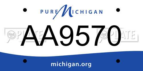 AA9570 Michigan License Plate
