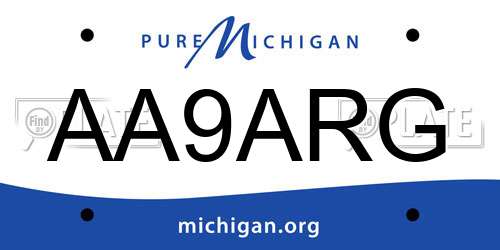 AA9ARG Michigan License Plate