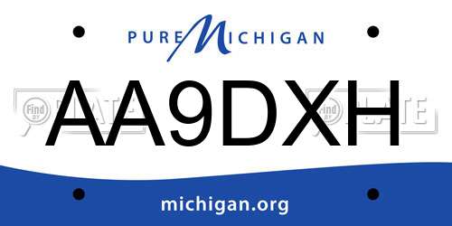 AA9DXH Michigan License Plate