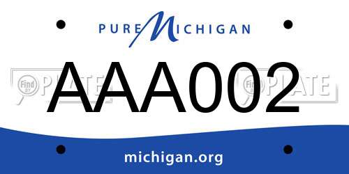 AAA002 Michigan License Plate