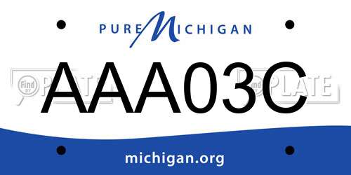 AAA03C Michigan License Plate