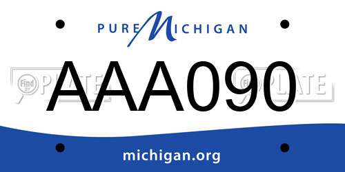 AAA090 Michigan License Plate