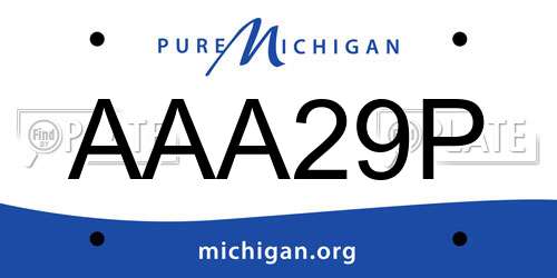 AAA29P Michigan License Plate