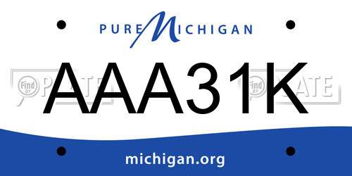 AAA31K Michigan License Plate