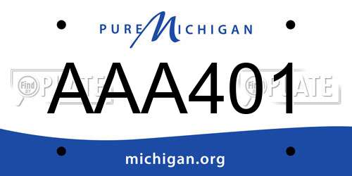 AAA401 Michigan License Plate