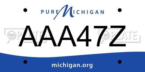 AAA47Z Michigan License Plate