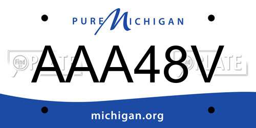 AAA48V Michigan License Plate