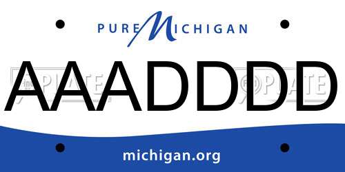 AAADDDD Michigan License Plate
