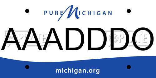 AAADDDO Michigan License Plate