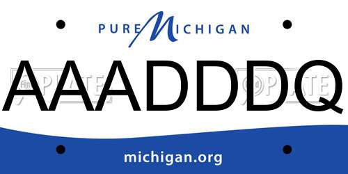 AAADDDQ Michigan License Plate