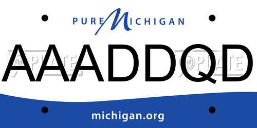 AAADDQD Michigan License Plate