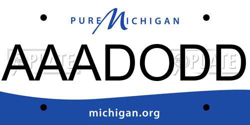 AAADODD Michigan License Plate
