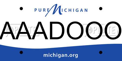 AAADOOO Michigan License Plate