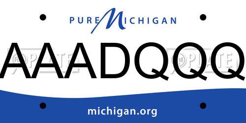AAADQQQ Michigan License Plate